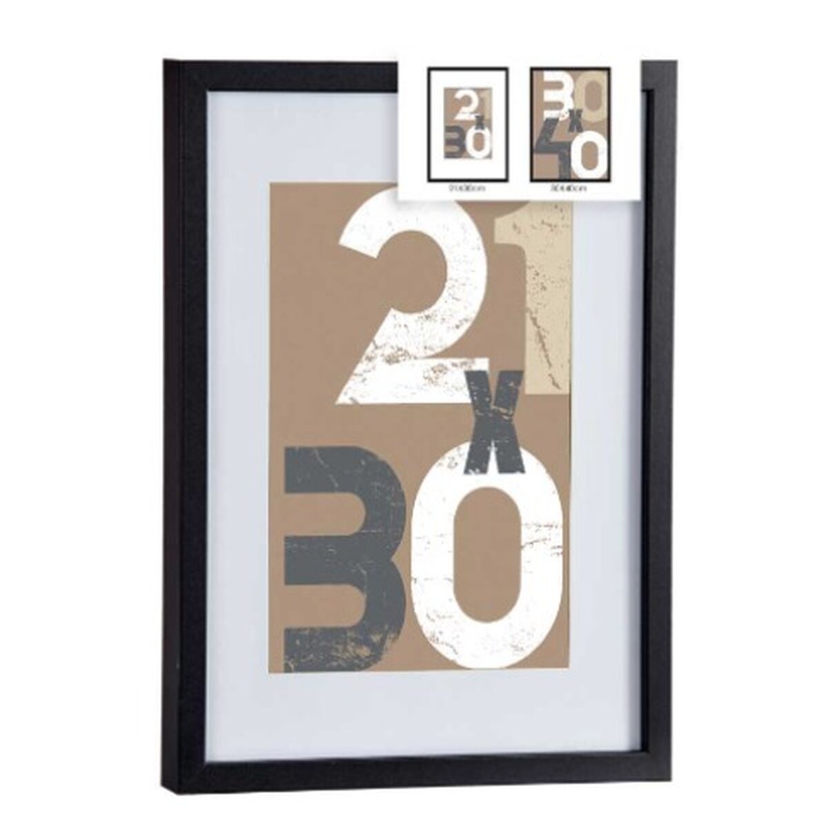 Porte photos mural Gift Decor Noir verre Bois MDF 30 x 40 cm (6 Unités)