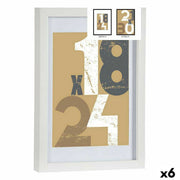 Cadre photo Gift Decor Blanc verre Bois MDF (6 Unités)