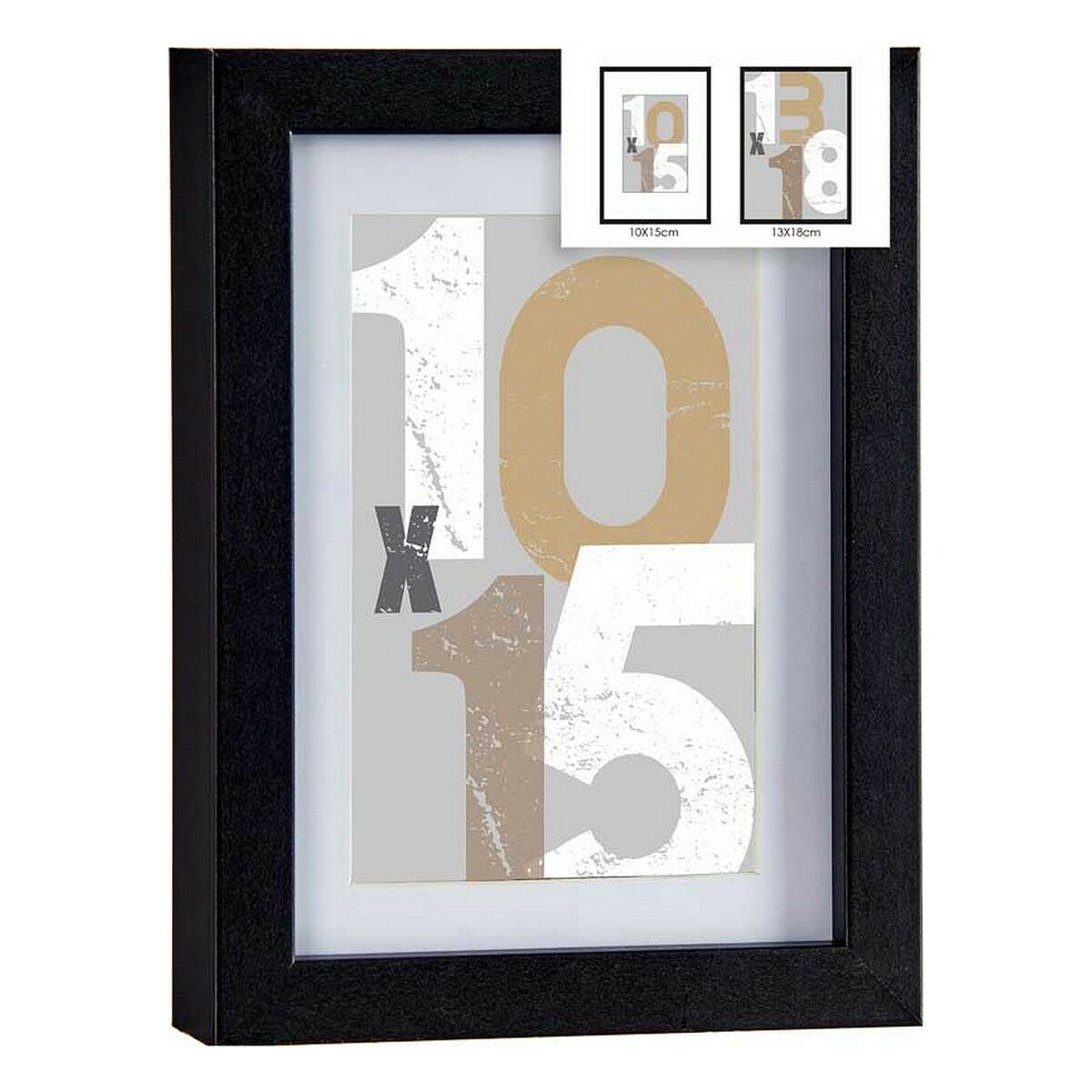 Cadre photo Gift Decor Noir verre Bois MDF (6 Unités)
