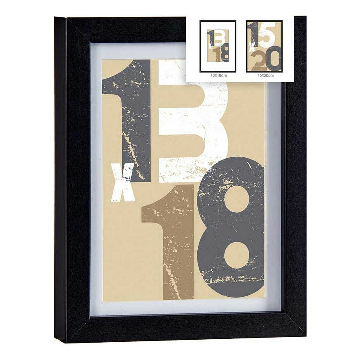 Cadre photo Gift Decor Noir verre Bois MDF (6 Unités)