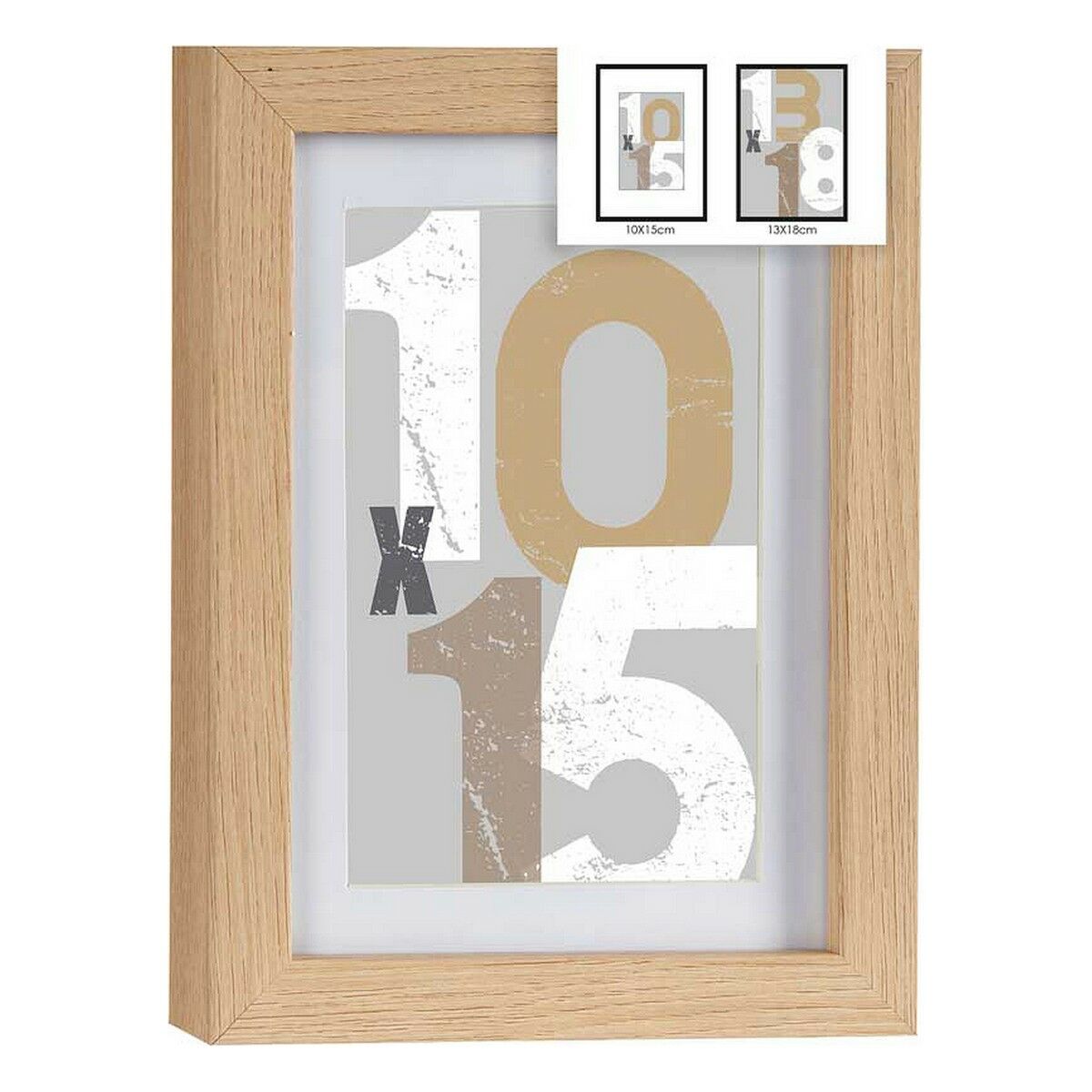 Cadre photo Gift Decor Naturel verre Bois MDF (6 Unités)