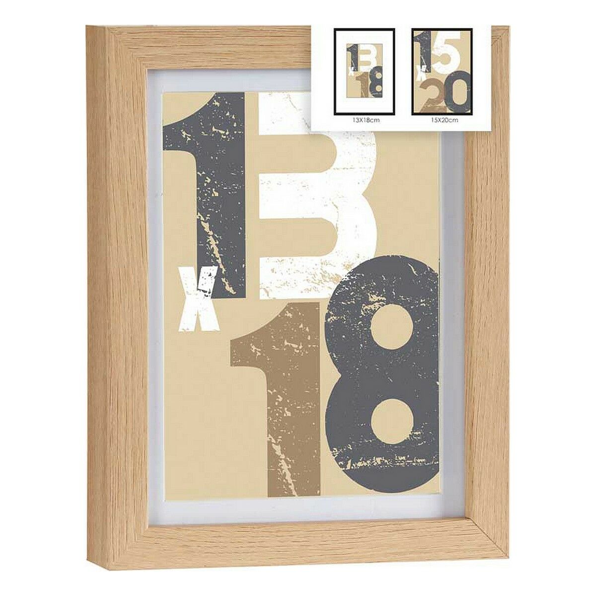 Cadre photo Gift Decor Naturel verre Bois MDF (6 Unités)