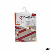 Nappe antitache Kinvara Gris Bordeaux toile Antitaches Rayures 140 x 180 cm (10 Unités)