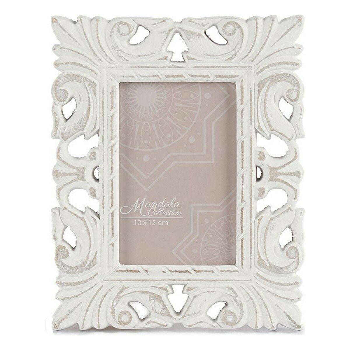 Cadre photo Gift Decor Blanc Bois MDF Bois d'eucalyptus (6 Unités)