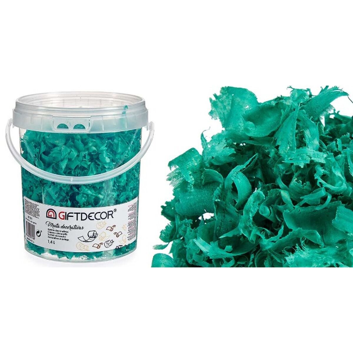 Copeaux décoratifs Gift Decor Turquoise 1,4 L (6 Unités)