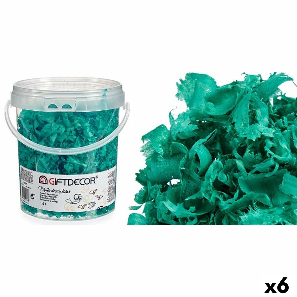 Copeaux décoratifs Gift Decor Turquoise 1,4 L (6 Unités)