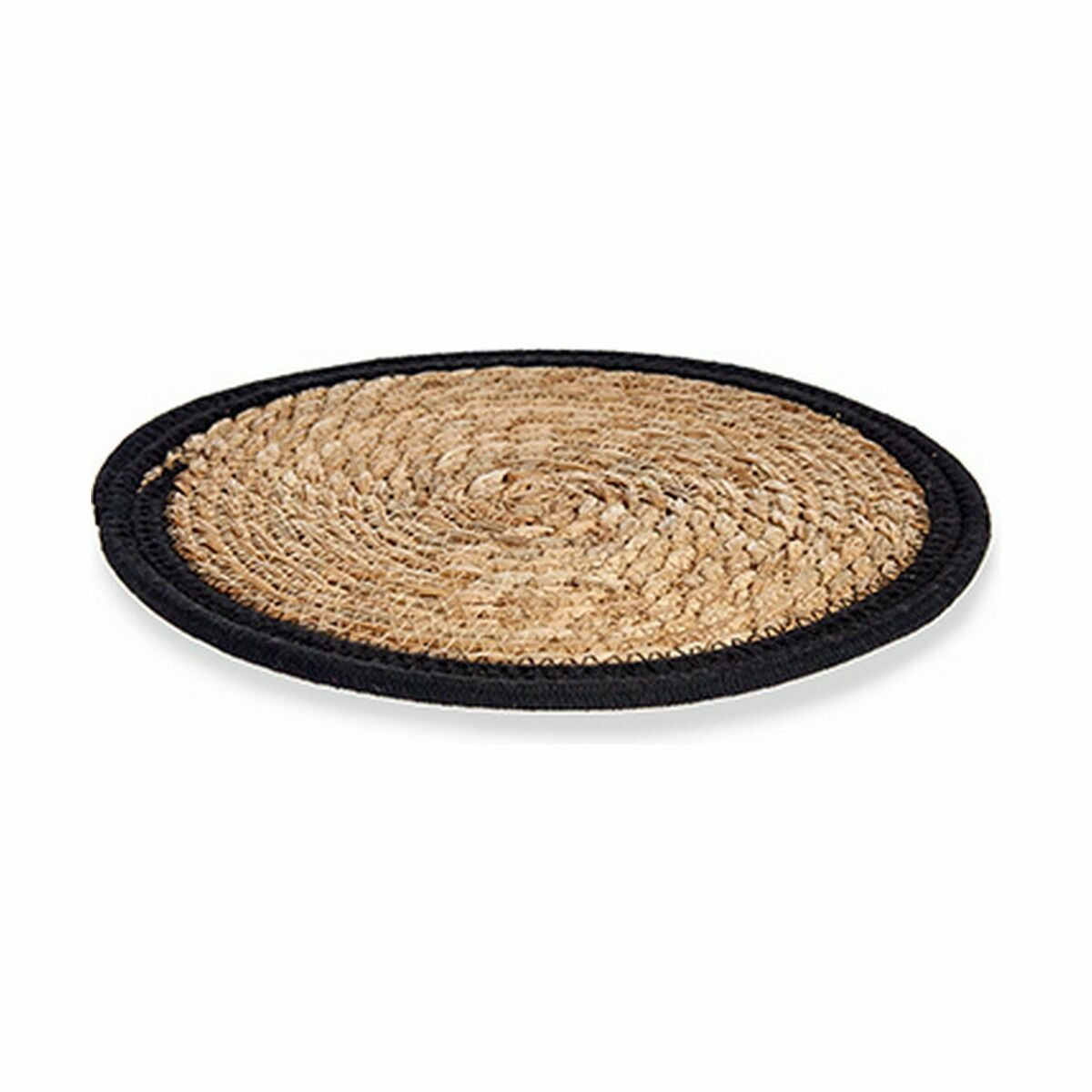 Dessous de plat Gift Decor Noir Naturel Fibre naturelle 30 x 1 x 30 cm (48 Unités)