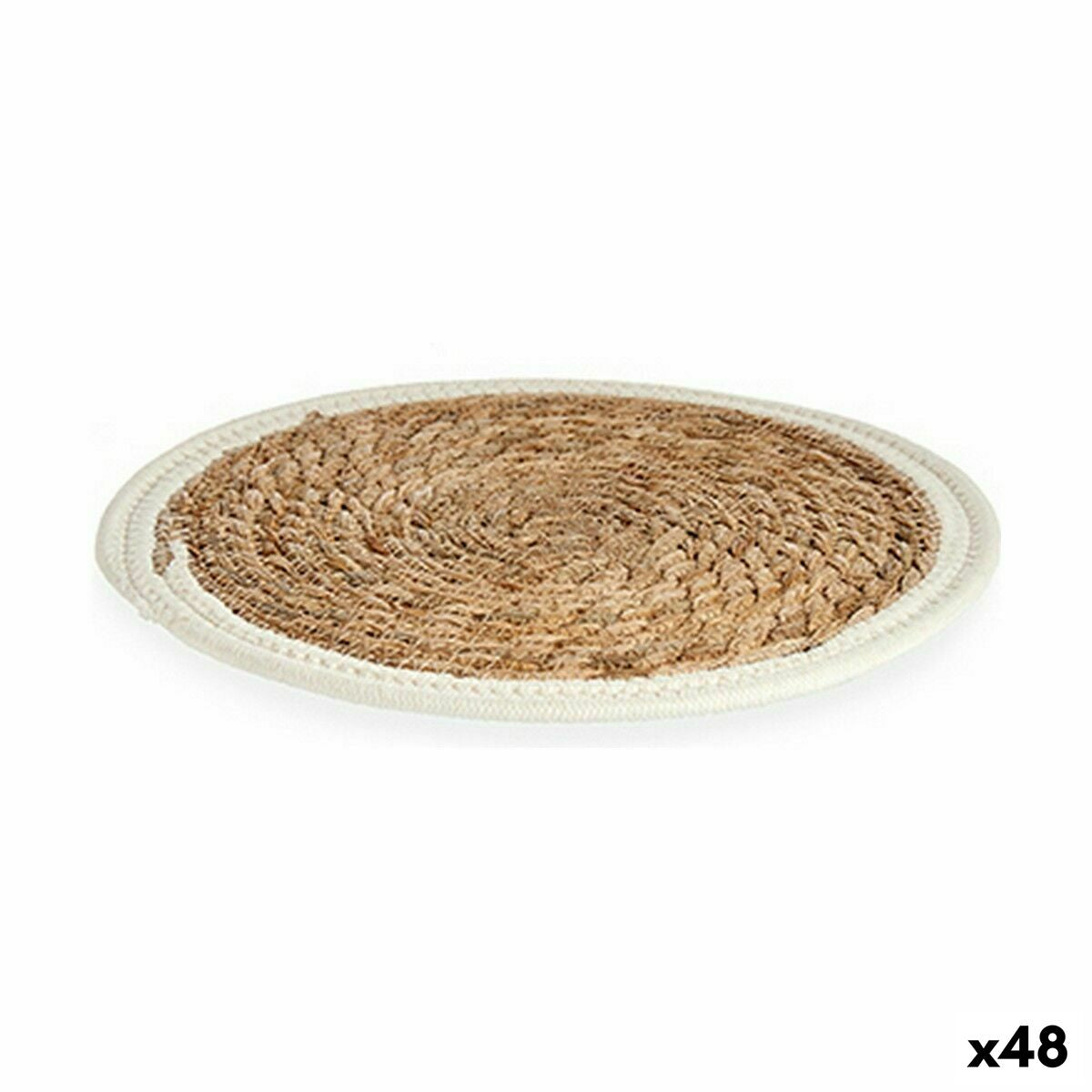 Dessous de plat Gift Decor Blanc Naturel Fibre naturelle 30 x 1 x 30 cm (48 Unités)
