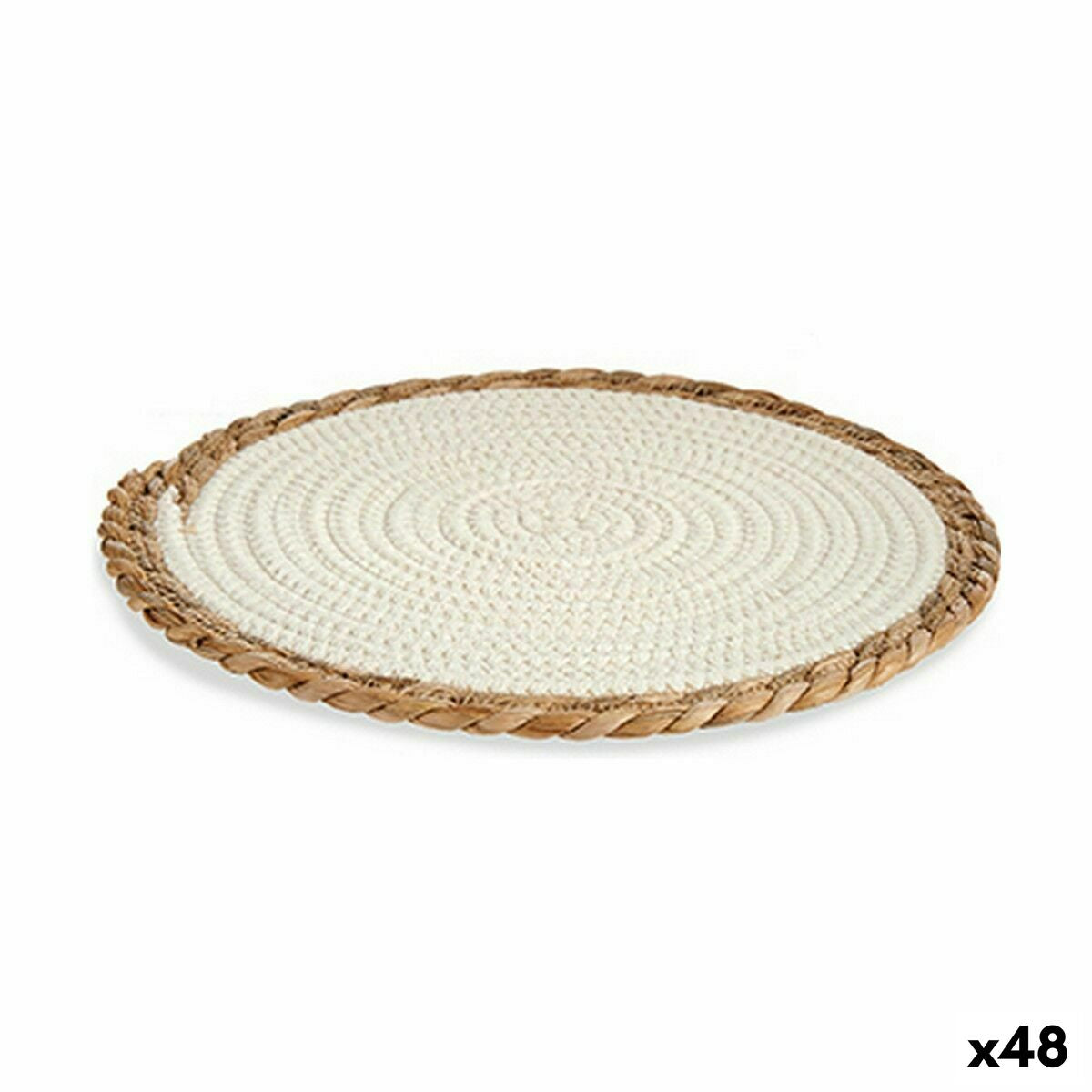 Dessous de plat Gift Decor Blanc Naturel Fibre naturelle 30 x 1 x 30 cm (48 Unités)