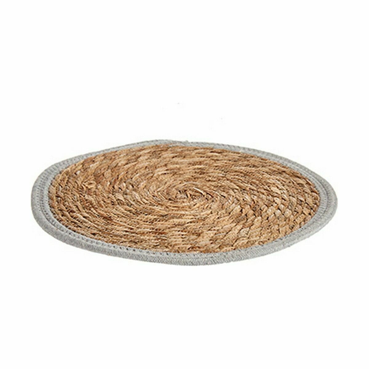 Dessous de plat Gift Decor Gris Naturel Fibre naturelle 35 x 1 x 35 cm (48 Unités)