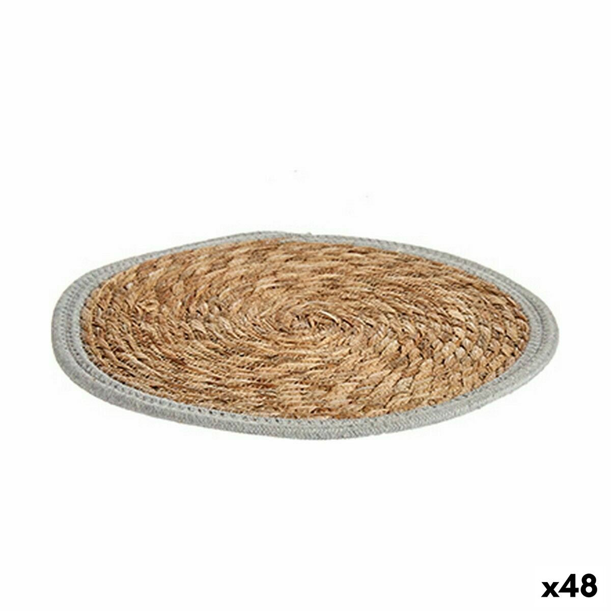 Dessous de plat Gift Decor Gris Naturel Fibre naturelle 35 x 1 x 35 cm (48 Unités)