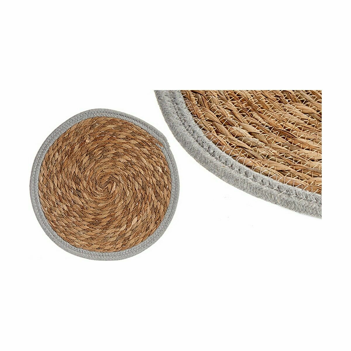 Dessous de plat Gift Decor Gris Naturel Fibre naturelle 35 x 1 x 35 cm (48 Unités)