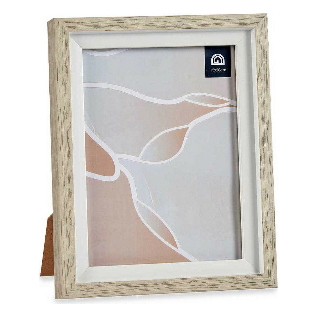 Cadre photo Gift Decor Blanc Beige verre Verre polystyrène Plastique (6 Unités)