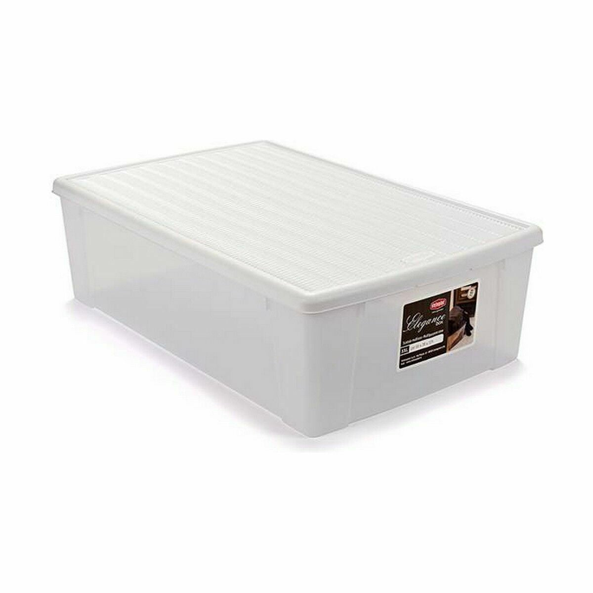 Boîte de rangement avec couvercle Stefanplast Elegance Blanc Plastique (6 Unités)