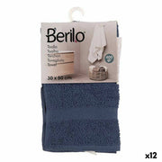 Serviette de toilette Berilo Bleu 80 % coton 20 % Polyester 30 x 0,5 x 50 cm 25 x 1,5 x 15 cm (12 Unités)