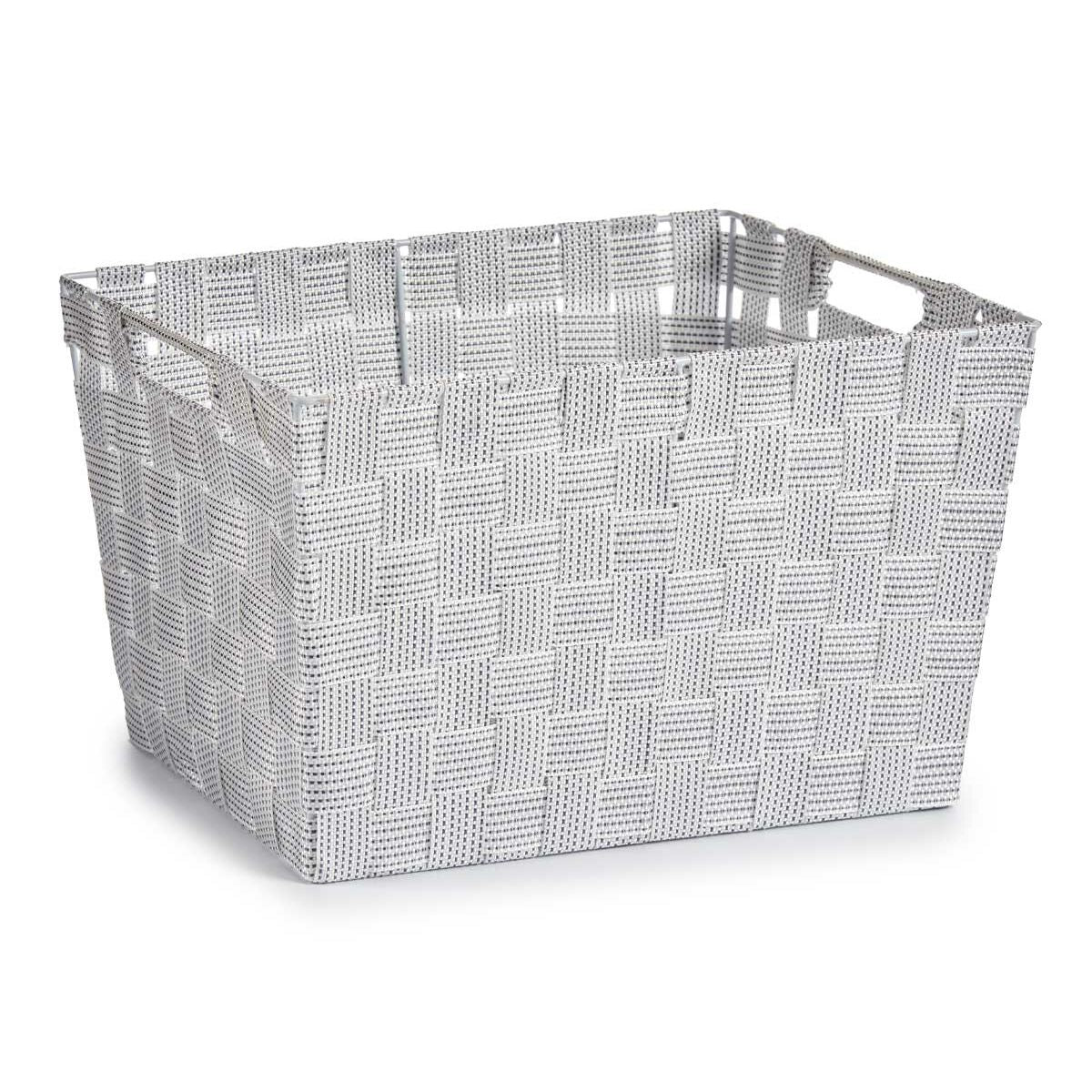 Panier à linge Kipit Blanc Polyester Tissu Tressée 10 L 35 x 20 x 25 cm 25 x 20 x 35 cm (12 Unités)