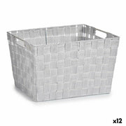 Panier à linge Kipit Blanc Polyester Tissu Tressée 10 L 35 x 20 x 25 cm 25 x 20 x 35 cm (12 Unités)
