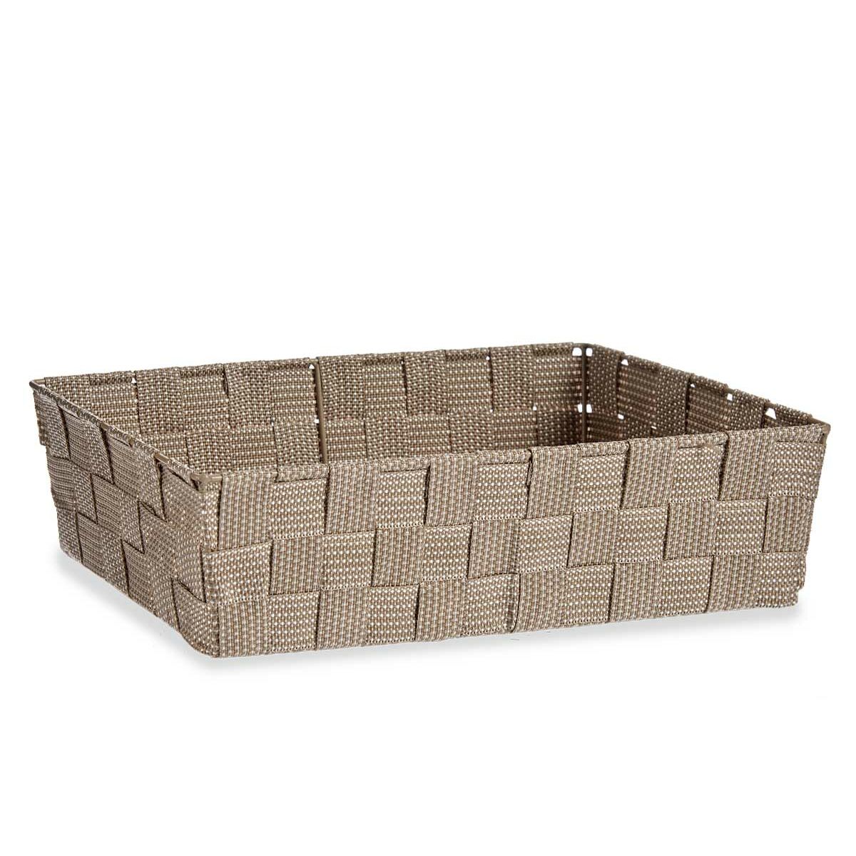 Panier Multi-usages Kipit Beige Polyester Tissu Tressée 3,8 L (18 Unités)