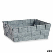 Panier Multi-usages Kipit Gris Polyester Tissu Tressée 2,4 L (24 Unités)