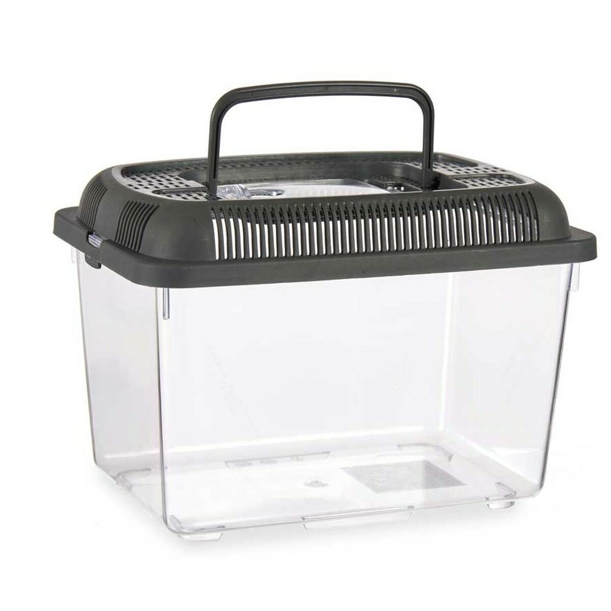 Bocal à poisson Mascow Anthracite Plastique 3 L 17 x 16 x 24 cm Avec poignée Moyen (12 Unités)