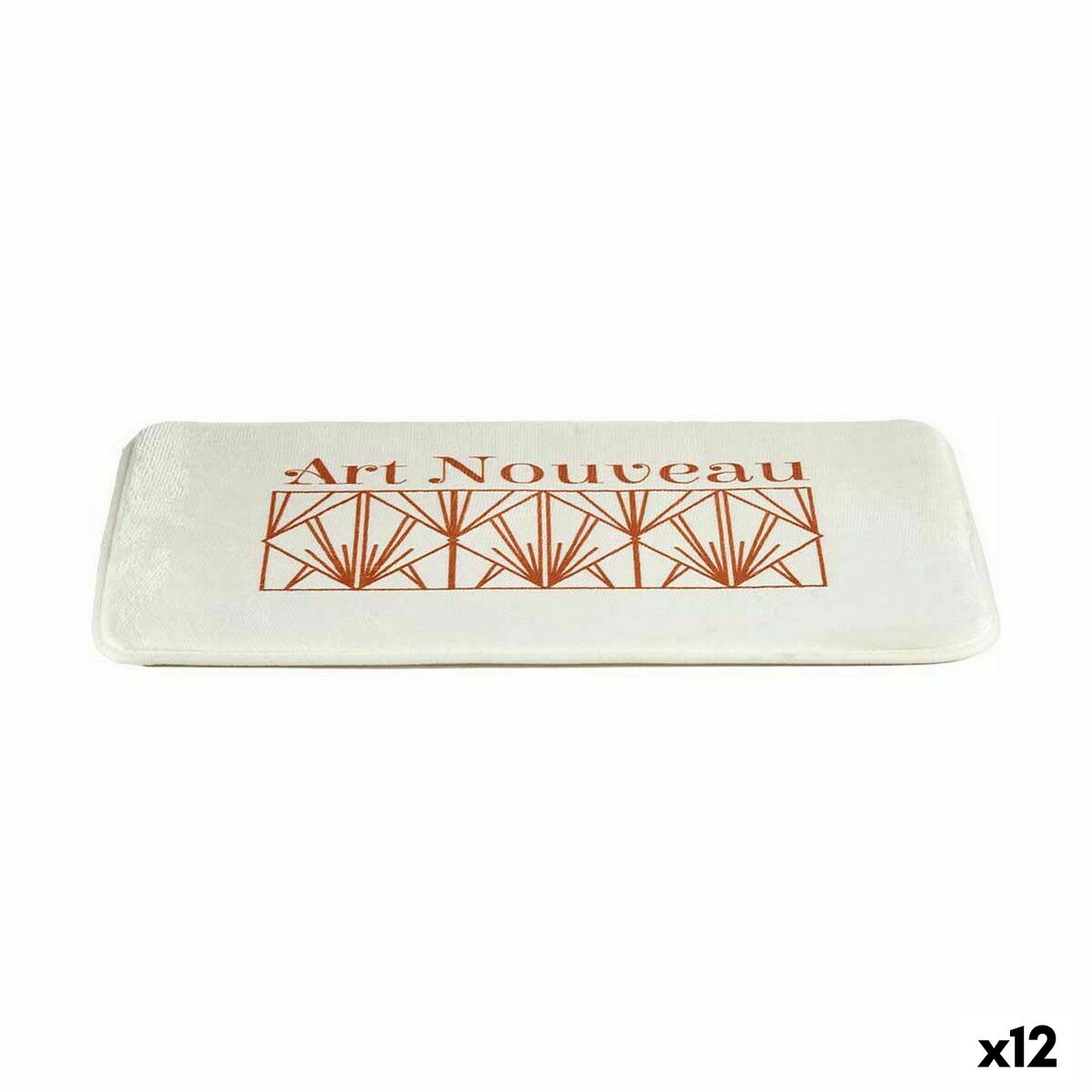 Tapis de bain Berilo Art Nouveau Blanc Bronze PVC 40 x 1,5 x 60 cm (12 Unités)