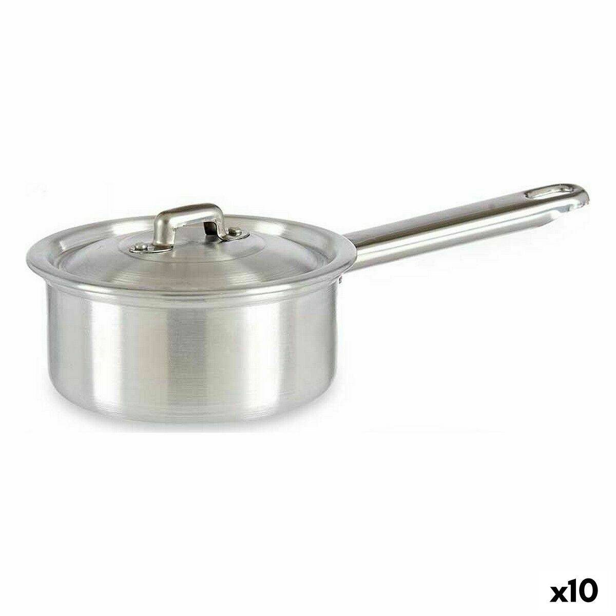 Casserole avec couvercle Kinvara Argenté Aluminium Ø 12 cm 600 ml 0,6 L 14 x 8 x 26 cm (10 Unités)