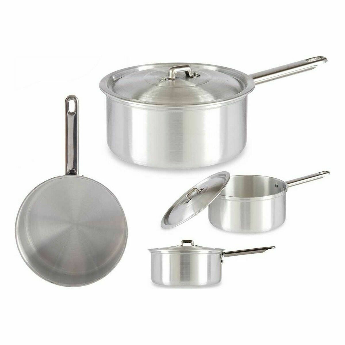 Casserole avec couvercle Kinvara Argenté Aluminium 2 L 20 x 12 x 35,5 cm 35,5 x 12 x 20 cm (10 Unités)