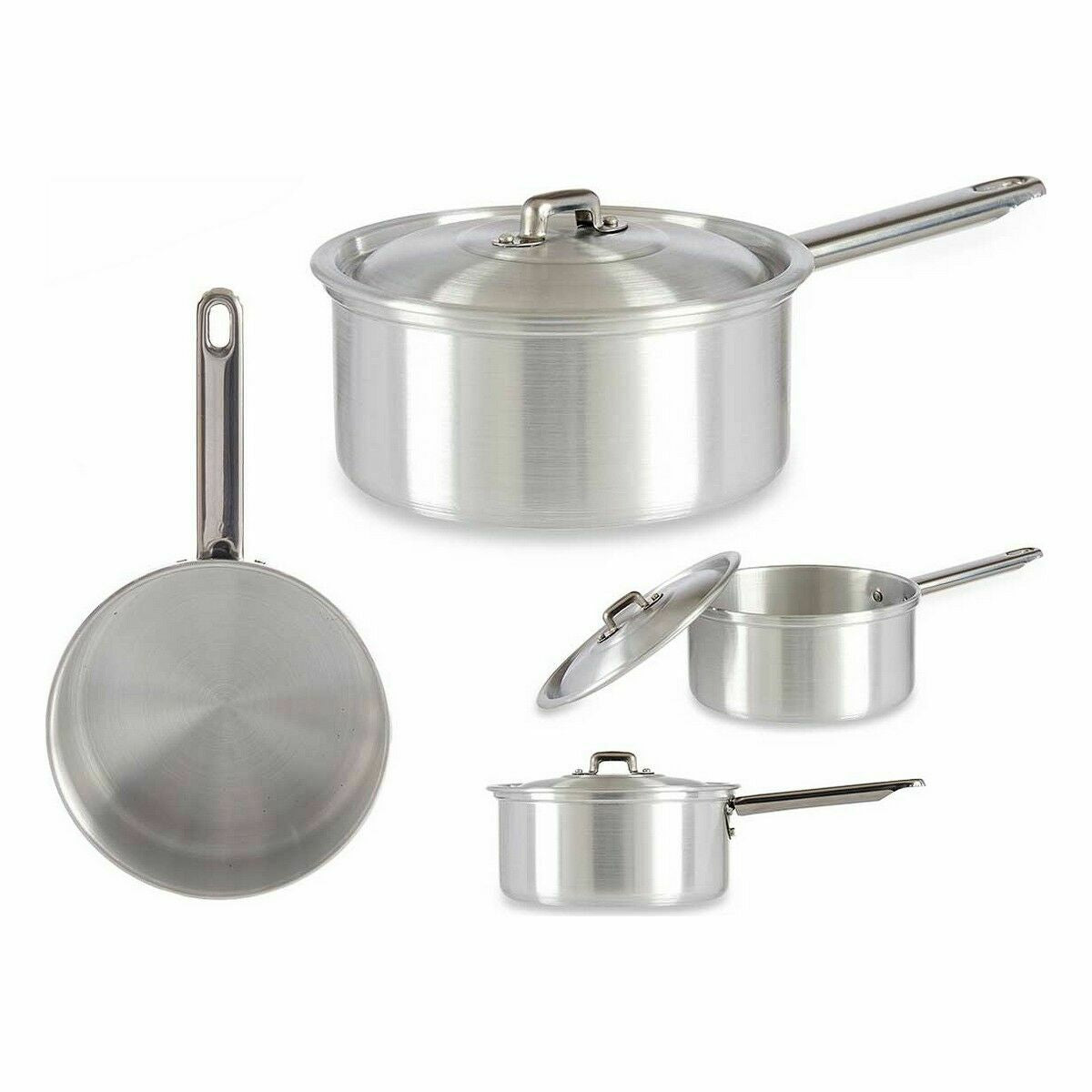 Casserole avec couvercle Kinvara Argenté Aluminium Ø 16 cm 1,5 L 30 x 10,5 x 18 cm 30,5 x 9 x 18 cm 18 x 10,5 x 30,5 cm (10 Unit