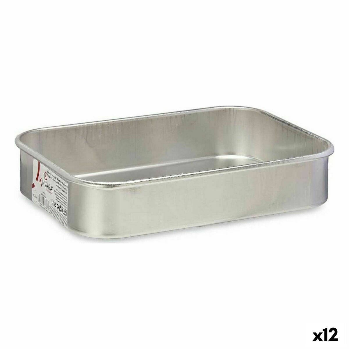 Plat à gratin Kinvara Argenté Aluminium Ø 18 cm 26 X 5 X 19 CM 19 x 5 x 26 cm (12 Unités)