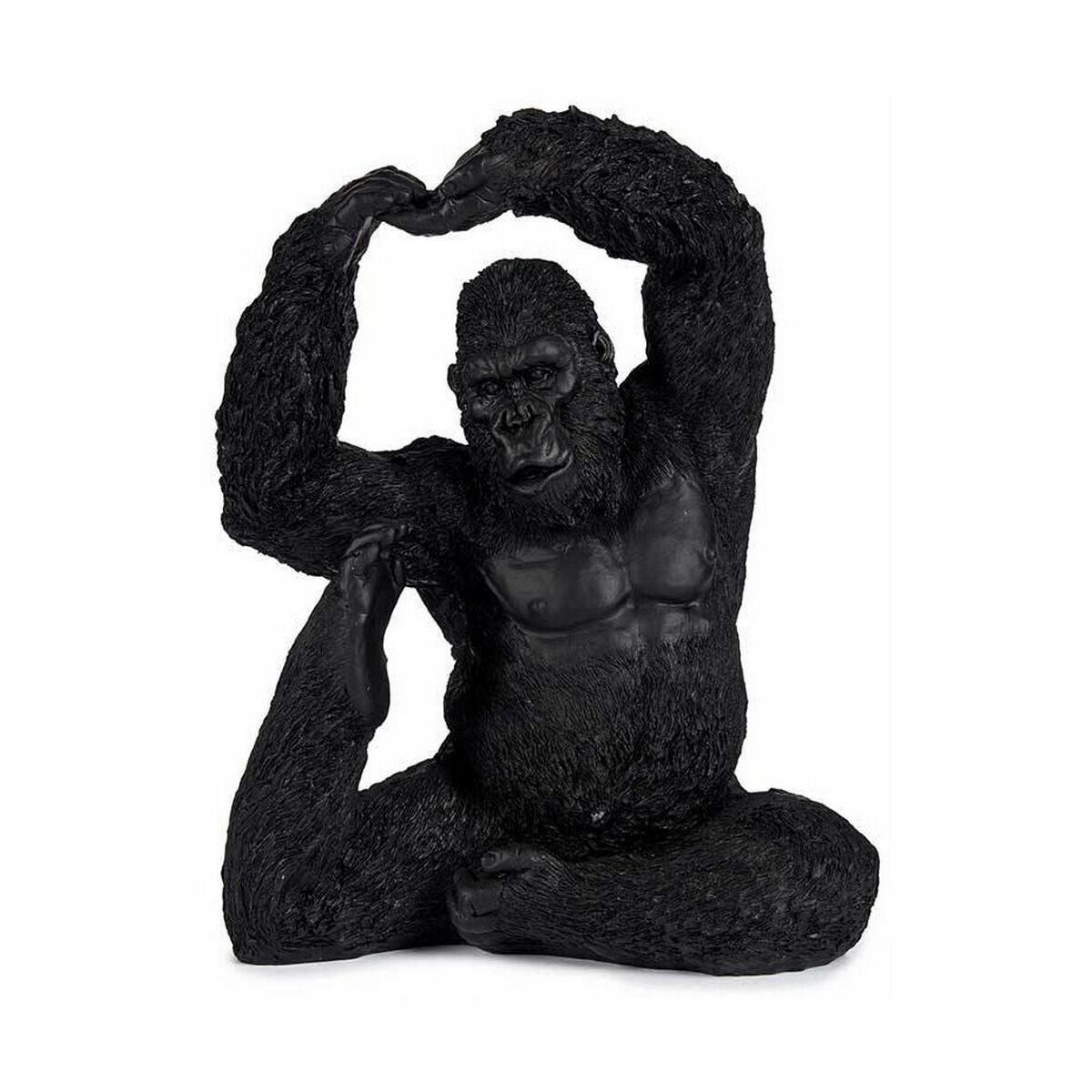 Figurine Décorative Gift Decor Noir Gorille Yoga 15,2 x 31,5 x 26,5 cm (3 Unités)