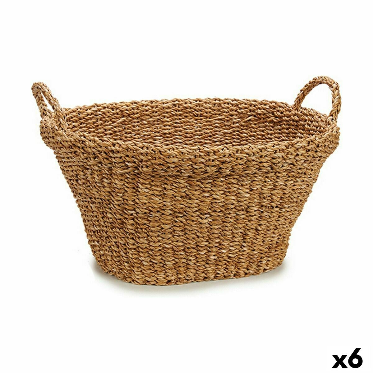 Panier Gift Decor Marron Algues marines 32 L Avec des poignées (6 Unités)