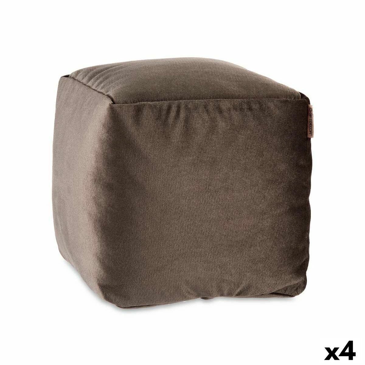 Pouf Gift Decor Gris polystyrène Velours (4 Unités)