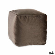 Pouf Gift Decor Gris polystyrène Velours (4 Unités)