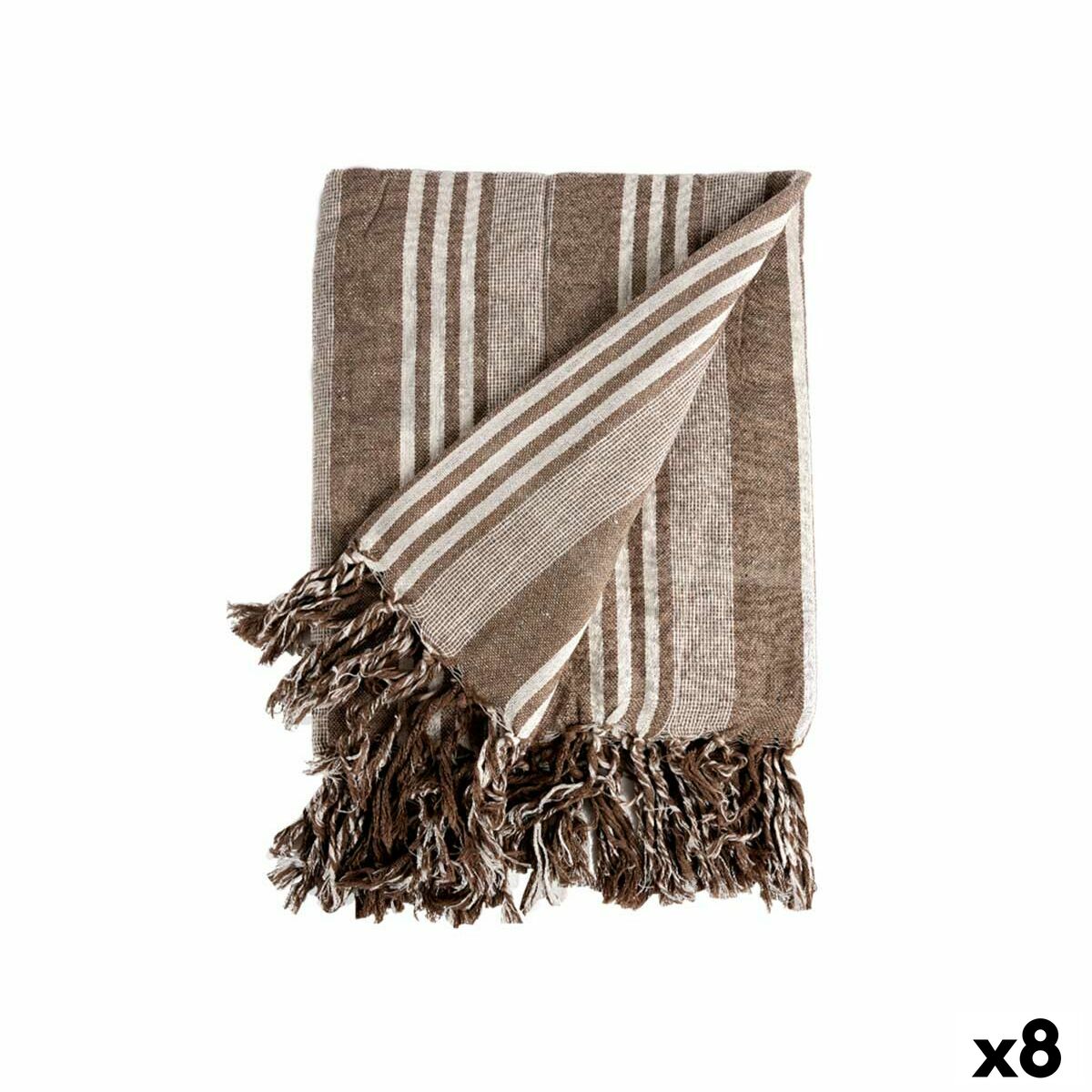 Foulard multi-usages Gift Decor Blanc Beige 235 x 205 cm Rayures (8 Unités)