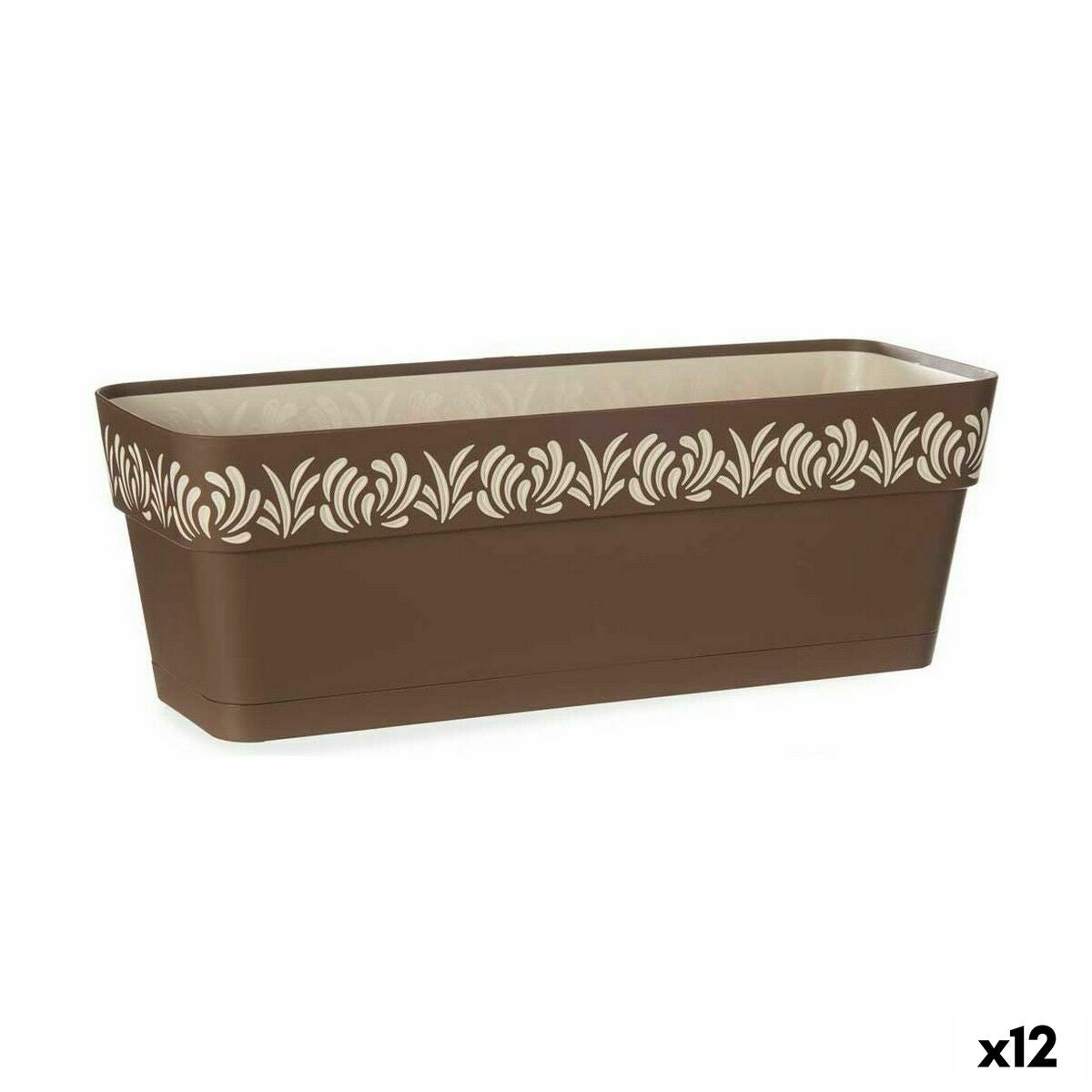 Jardinière Stefanplast Gaia Marron Plastique 18 x 17 x 49,5 cm 49,5 x 17 x 18 cm (12 Unités)