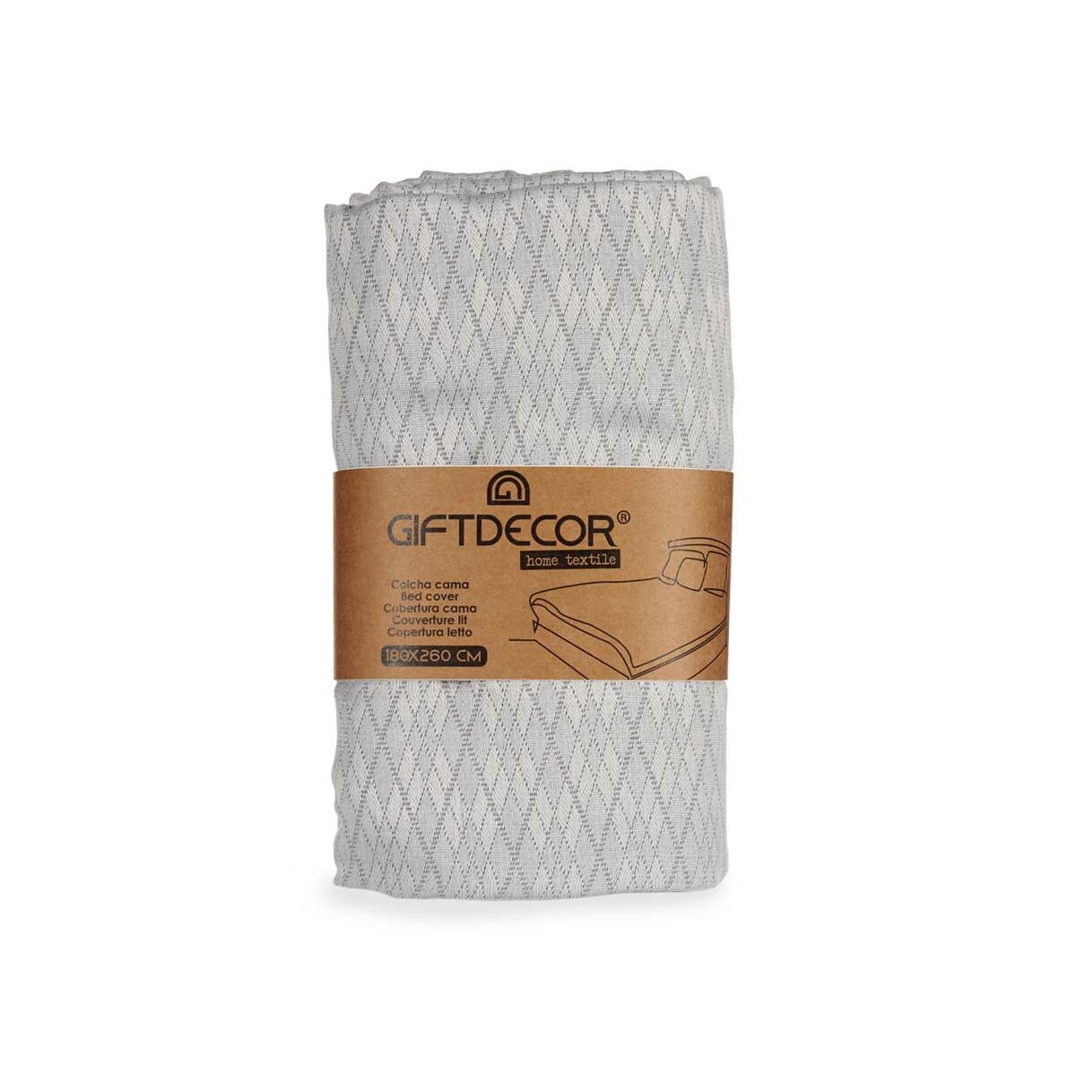 Couvre-lit Gift Decor Gris 180 x 260 cm Losanges (4 Unités)