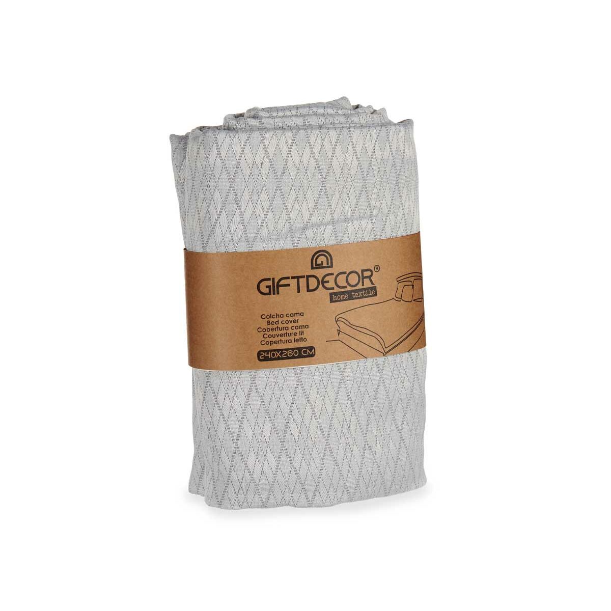 Couvre-lit Gift Decor Gris 240 x 260 cm Losanges (4 Unités)