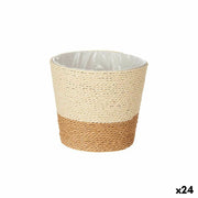 Cache-pot Ibergarden Marron Corde Plastique 16 x 14,5 x 16 cm (24 Unités)