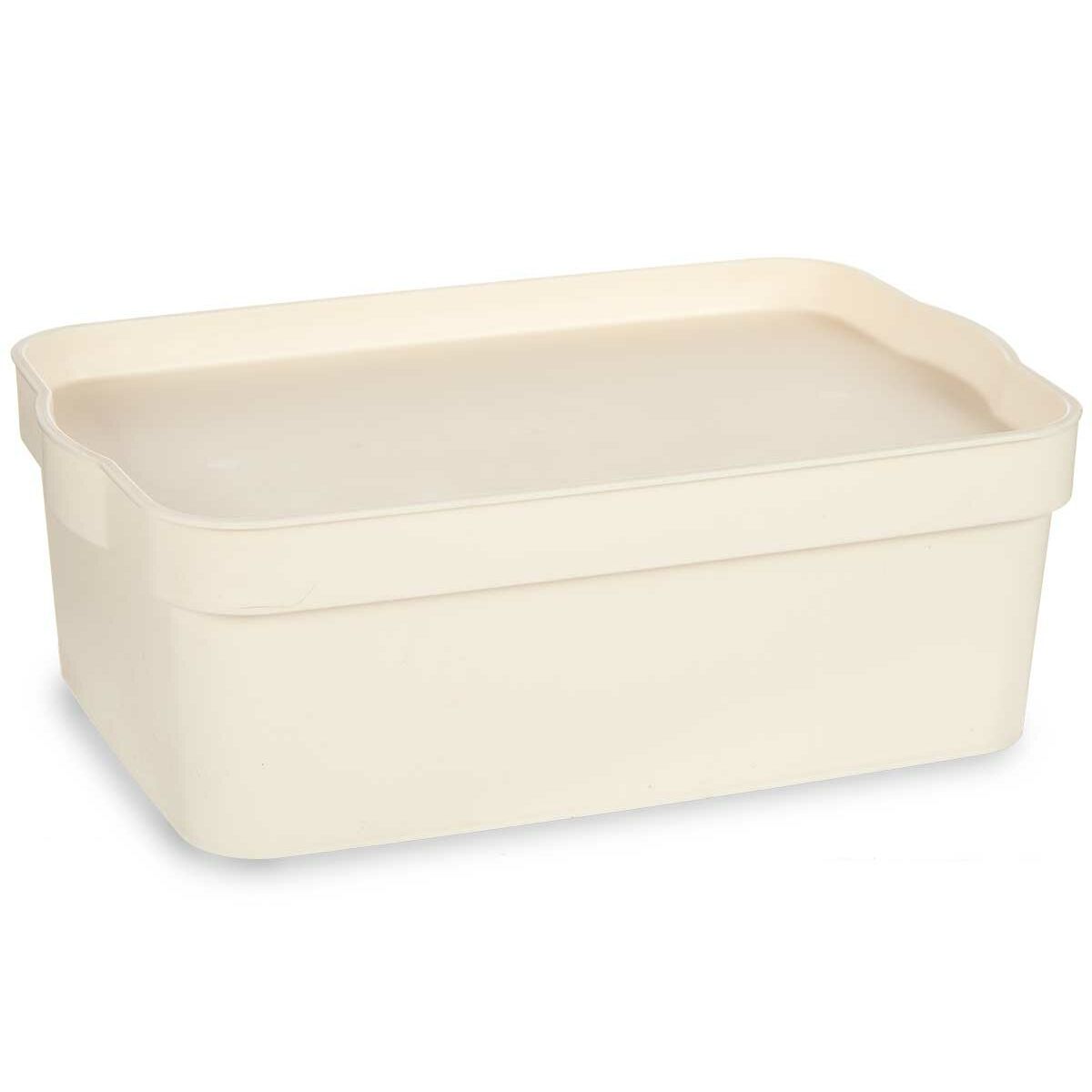 Boîte de rangement avec couvercle Kipit Crème Plastique 6 L (12 Unités)