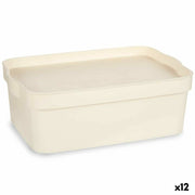 Boîte de rangement avec couvercle Kipit Crème Plastique 6 L (12 Unités)