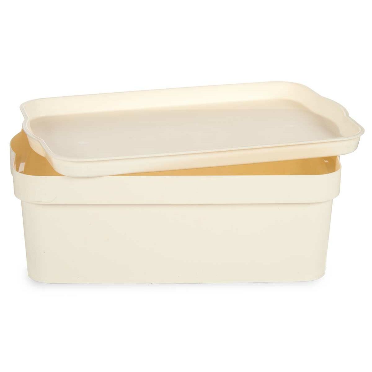 Boîte de rangement avec couvercle Kipit Crème Plastique 6 L (12 Unités)