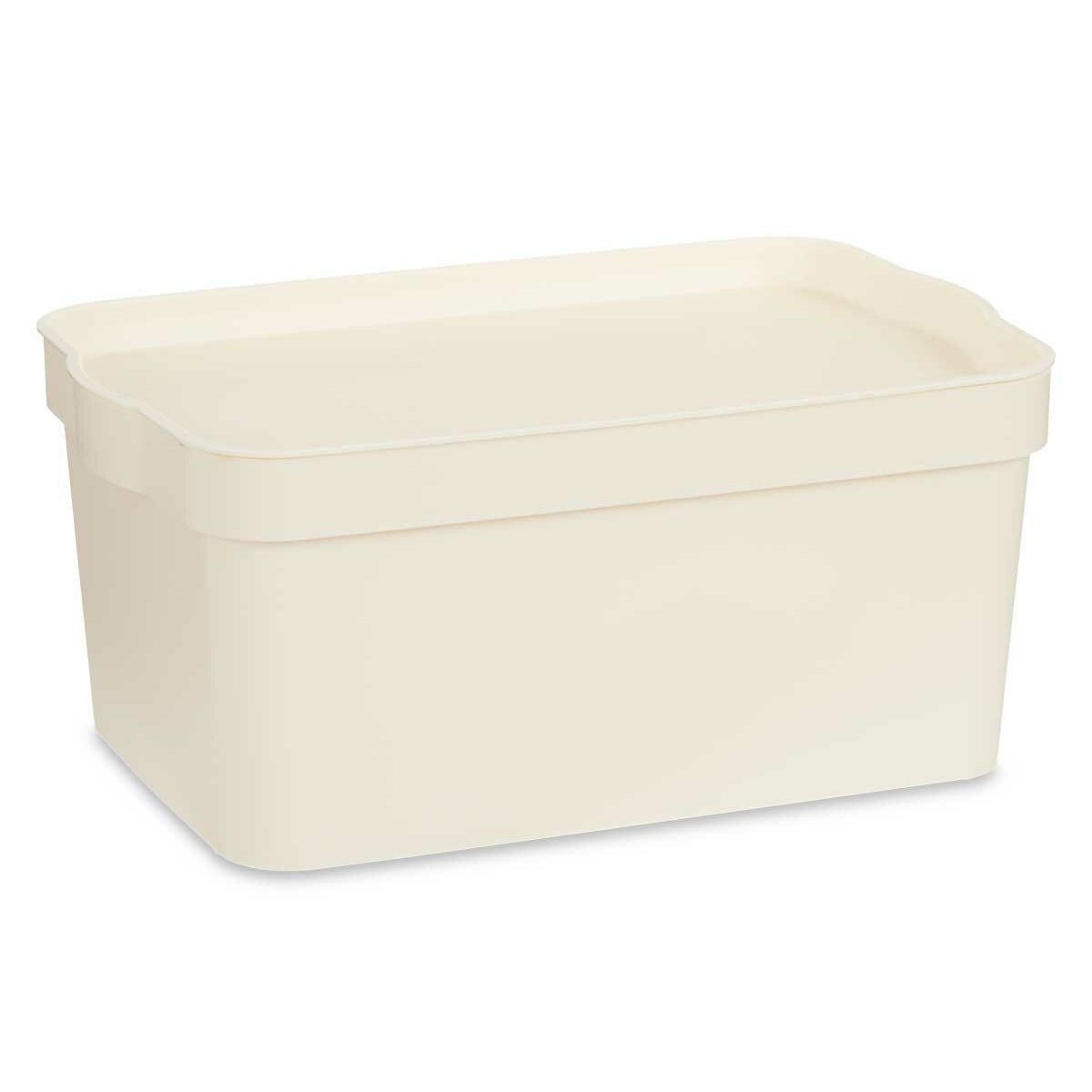 Boîte de rangement avec couvercle Kipit Crème Plastique 7,5 L (12 Unités)