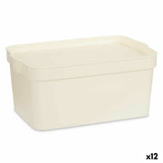 Boîte de rangement avec couvercle Kipit Crème Plastique 7,5 L (12 Unités)