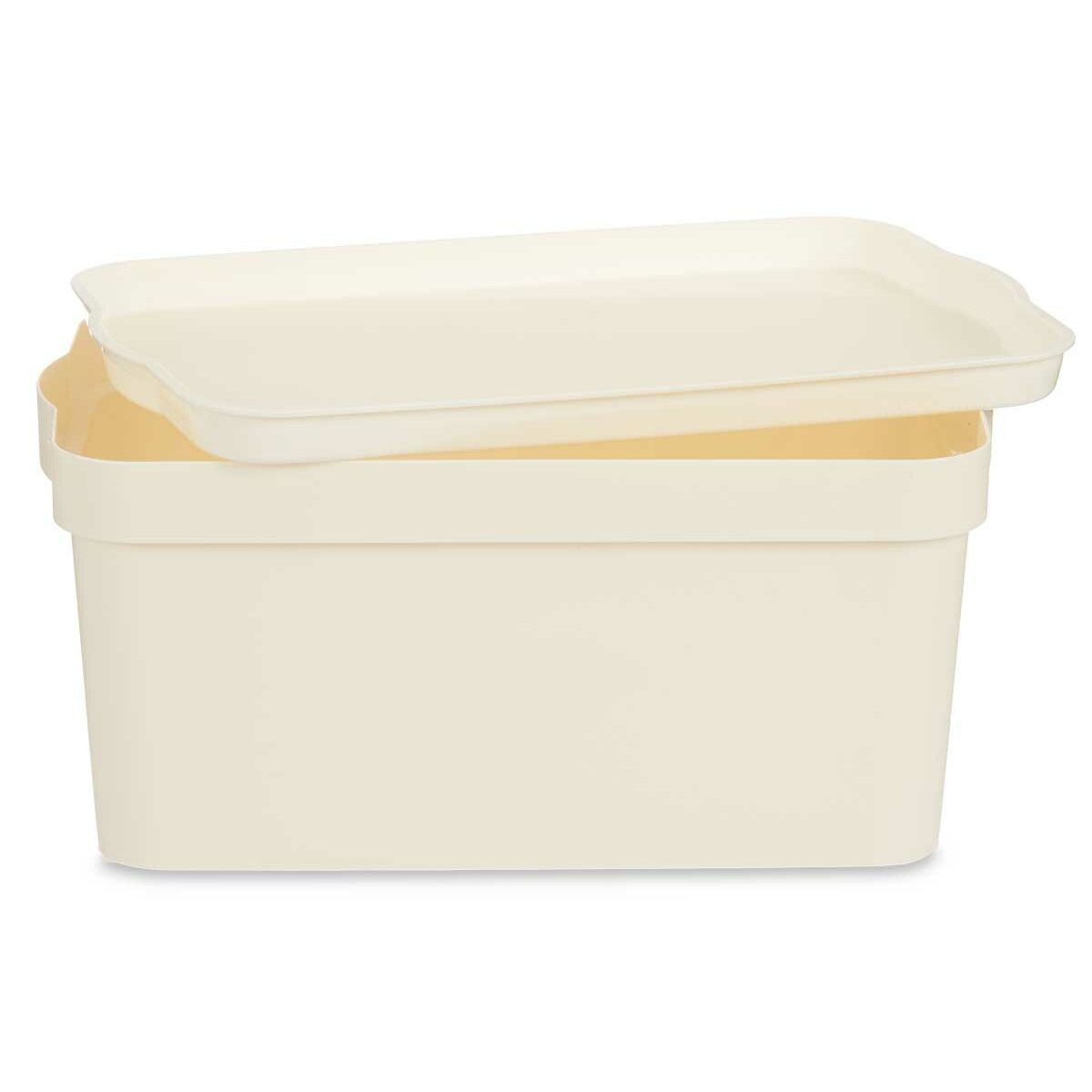 Boîte de rangement avec couvercle Kipit Crème Plastique 7,5 L (12 Unités)