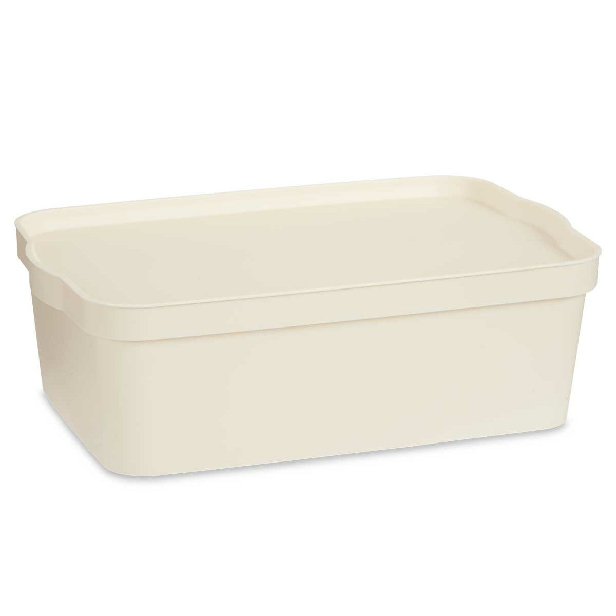 Boîte de rangement avec couvercle Kipit Crème Plastique 14 L (12 Unités)