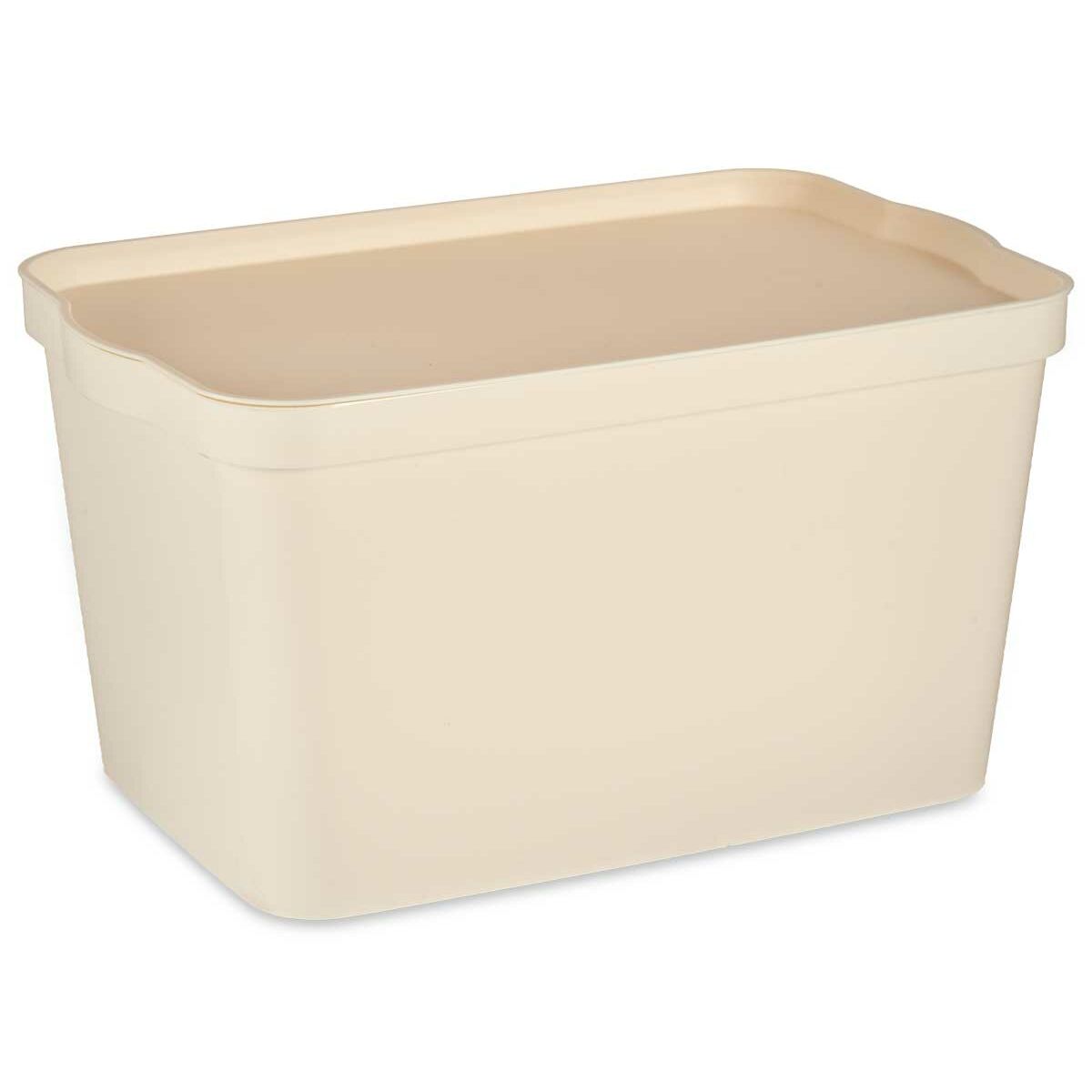 Boîte de rangement avec couvercle Kipit Crème Plastique 24 L (6 Unités)
