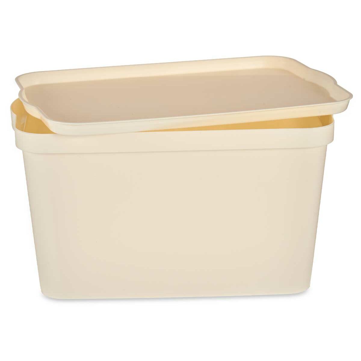 Boîte de rangement avec couvercle Kipit Crème Plastique 24 L (6 Unités)