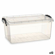 Boîte de rangement avec couvercle Kipit Transparent Plastique 13,7 L (12 Unités)