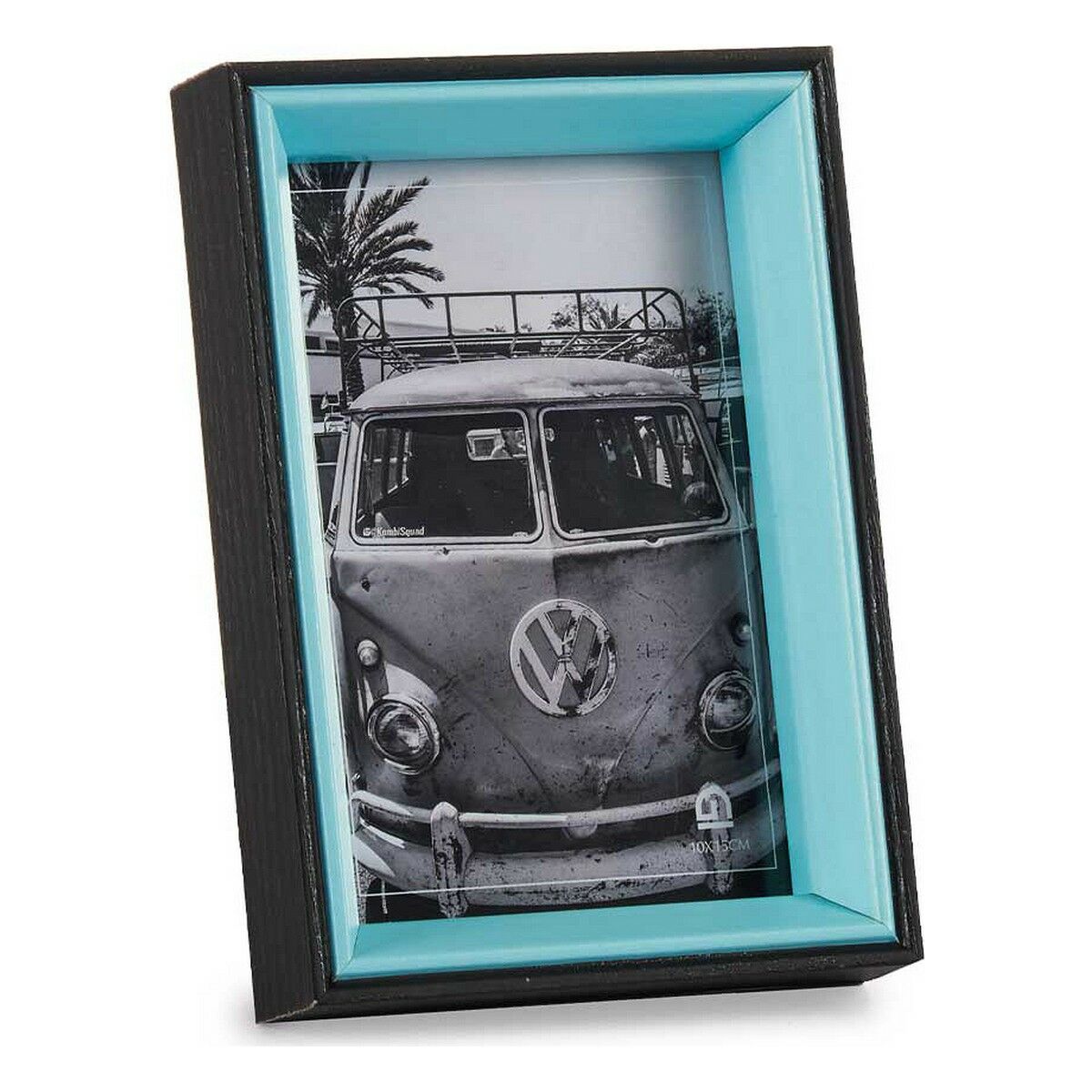 Cadre photo Gift Decor Bleu Noir Verre Bois MDF (6 Unités)