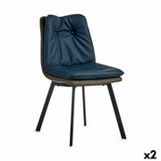 Fauteuil Gift Decor Bleu Noir Gris 62 x 85 x 47 cm Boutons (2 Unités)